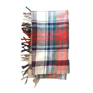 Vintage 1950's warm wool pram blanket Lap Blanket St. Moritz Tartan plaid decor